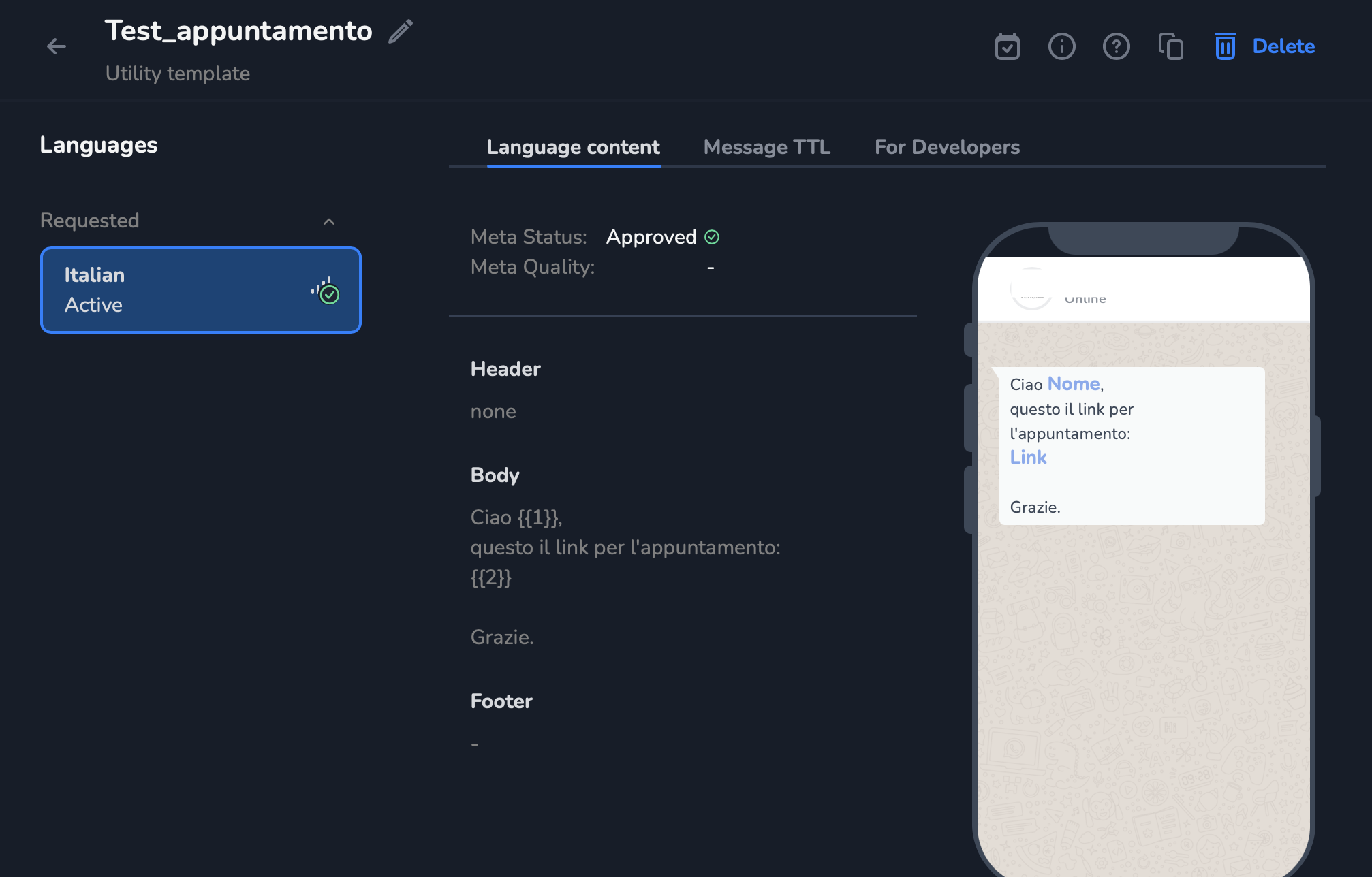 Composer template Whatsapp