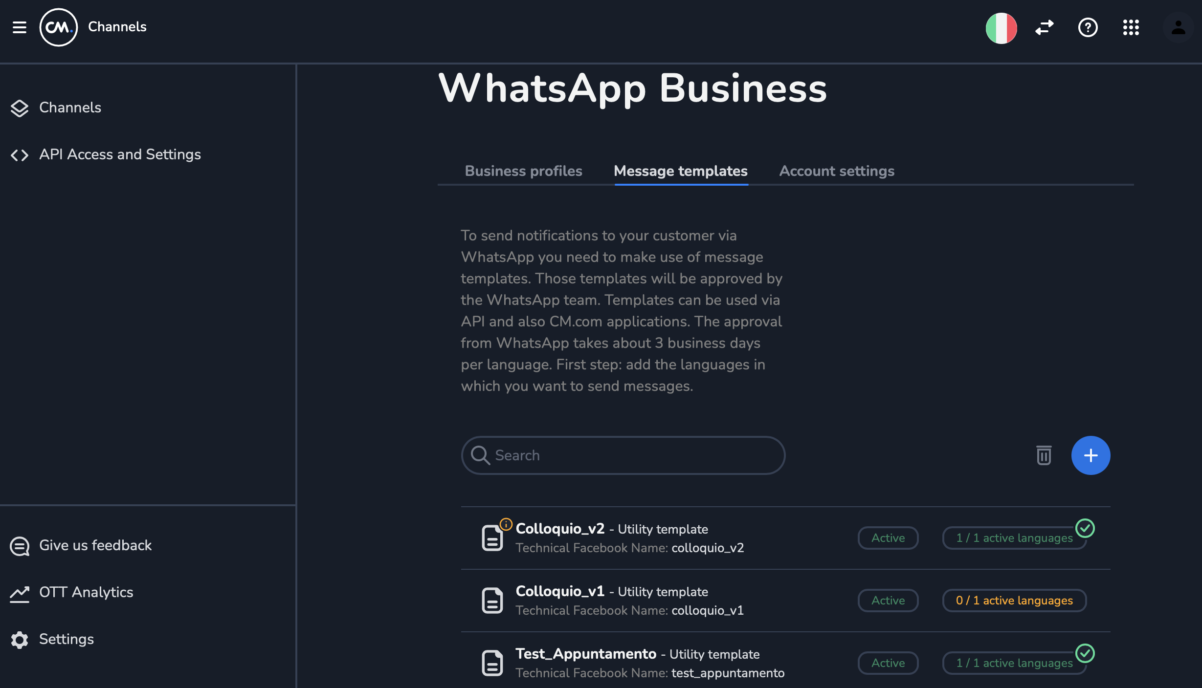 Template Whatsapp
